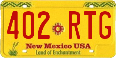 NM license plate 402RTG
