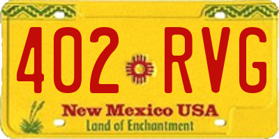 NM license plate 402RVG