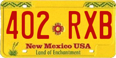 NM license plate 402RXB