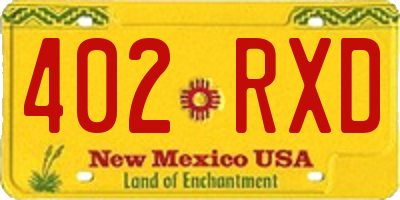 NM license plate 402RXD