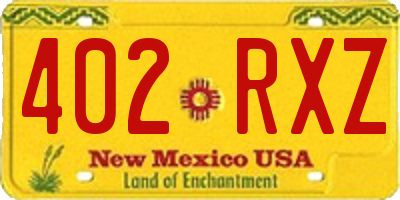 NM license plate 402RXZ