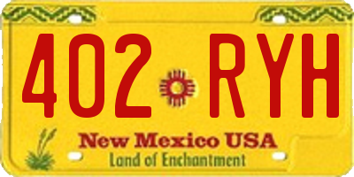 NM license plate 402RYH