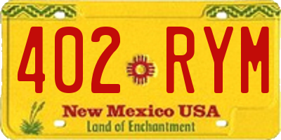 NM license plate 402RYM