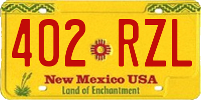 NM license plate 402RZL