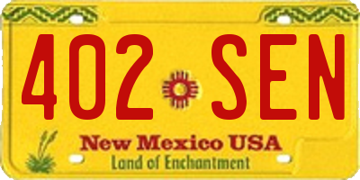 NM license plate 402SEN