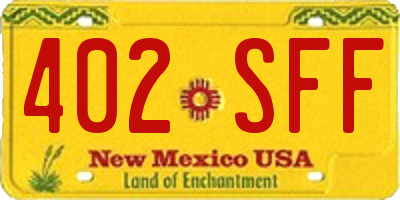 NM license plate 402SFF