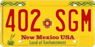 NM license plate 402SGM