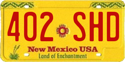 NM license plate 402SHD