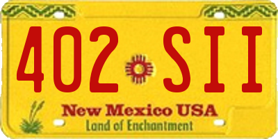 NM license plate 402SII