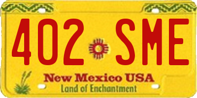 NM license plate 402SME