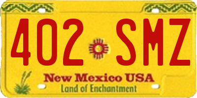 NM license plate 402SMZ