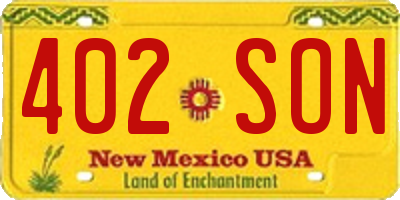 NM license plate 402SON
