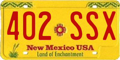 NM license plate 402SSX
