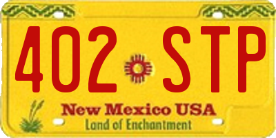 NM license plate 402STP