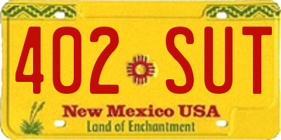 NM license plate 402SUT