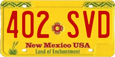 NM license plate 402SVD