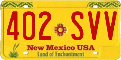 NM license plate 402SVV