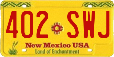 NM license plate 402SWJ
