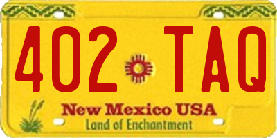 NM license plate 402TAQ