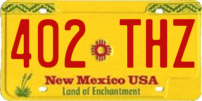 NM license plate 402THZ