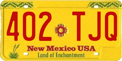 NM license plate 402TJQ