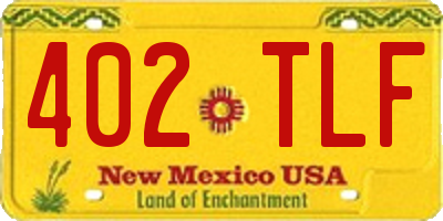 NM license plate 402TLF