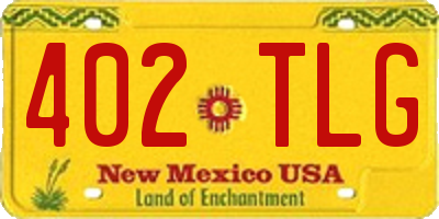 NM license plate 402TLG