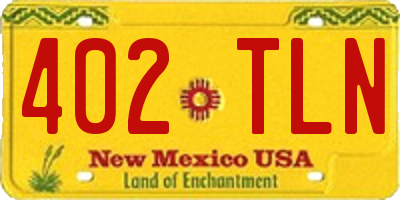 NM license plate 402TLN