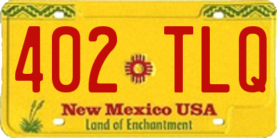 NM license plate 402TLQ