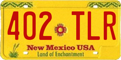 NM license plate 402TLR