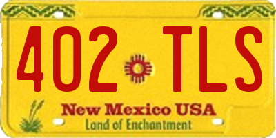 NM license plate 402TLS