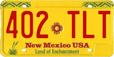 NM license plate 402TLT