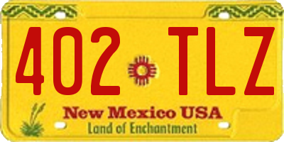 NM license plate 402TLZ