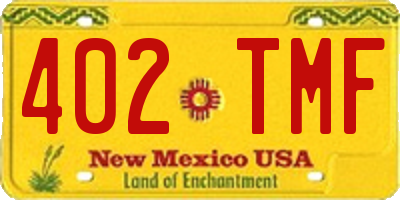 NM license plate 402TMF
