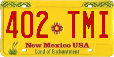 NM license plate 402TMI