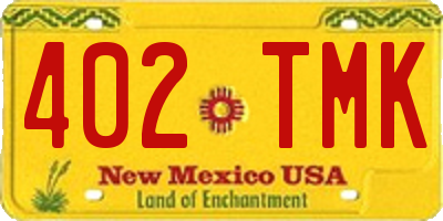 NM license plate 402TMK