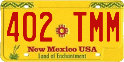 NM license plate 402TMM