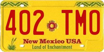 NM license plate 402TMO