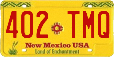 NM license plate 402TMQ