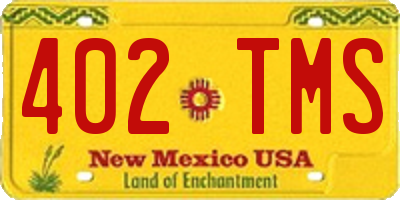 NM license plate 402TMS