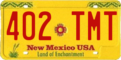 NM license plate 402TMT