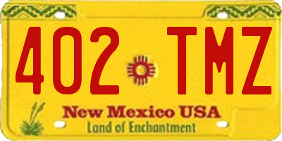 NM license plate 402TMZ