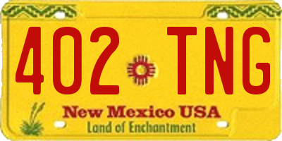 NM license plate 402TNG