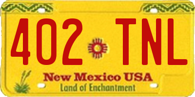 NM license plate 402TNL