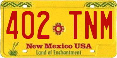 NM license plate 402TNM