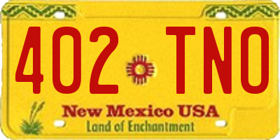 NM license plate 402TNO