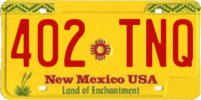 NM license plate 402TNQ