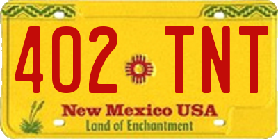 NM license plate 402TNT