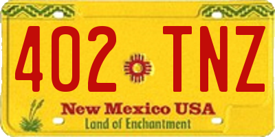 NM license plate 402TNZ