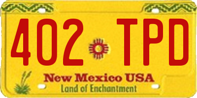 NM license plate 402TPD